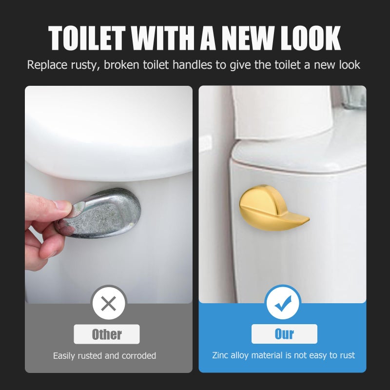 Ancable Compatible with TOTO Toilet Handle Replacement Parts Kit, Universal THU068#CP Trip Lvr for St743S Side Mount Toilet Flush Tank Lever Handle for TOTO Kohler Toilet Tank, 1-Pack Brushed Gold - Image 2